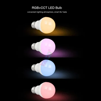 Miboxer FUT014 6W E27 RGB+PKT led spuldzes lampas smart mobilo tālruni APP, WIFI AC85V-265V gaismas diode balta, silta Aptumšojami Lampada Gaismas