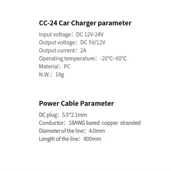 Miboxer Smart Auto Lādētājs CC-24 automašīnas lādētāju, lai gandrīz visu veidu digitālās ierīces, 5V/12V divi sprieguma rezultātu 2.0 uzlādes