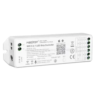 Miboxer WL5 5 in 1 WiFi LED Kontrolieris, lai Viena krāsa, PKT, RGB, RGBW, RGB+PKT LED Lentes Atbalstu Amazon, Google Balss Vadība