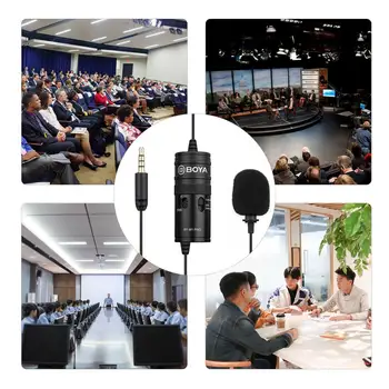Mic BOYA AR-M1, KO-M1 Pro Lavalier Mikrofons Studijas Mikrofons Clip-on Kondensatora Mikrofons Viedtālrunis iPhone, Android DSLR Videokamera Audio