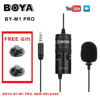 Mic BOYA AR-M1, KO-M1 Pro Lavalier Mikrofons Studijas Mikrofons Clip-on Kondensatora Mikrofons Viedtālrunis iPhone, Android DSLR Videokamera Audio