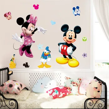 Mickey Mouse Sienas Dekoratīvās Uzlīmes Bērniem Zēni Meitenes DIY Guļamistabas Sienas Dekori Decal Home Art Sienas Tapetes Augstums Sienas Uzlīme
