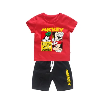 Mickey Puiku Meiteņu Apģērba Komplekts Bērniem Drēbes Toddler Zēnu Krekli, Kokvilnas Jaundzimušā Bebe Apģērbu Jauno Modes Kids Apģērba
