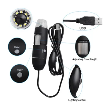 Microscop USBMicroscop Praktiskā Elektronika 5MP USB 8 LED Digitālā Fotokamera Mikroskopu Endoskopu Lupa 50X~500 X Palielinājumu