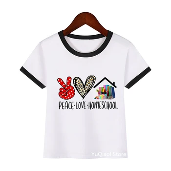 Mieru, mīlestību homeschool druka t kreklu meitenes zēni kawaii bērniem drēbes smieklīgi grafikas tshirt meiteņu, zēnu t-krekls vasaras topi vairumtirdzniecība