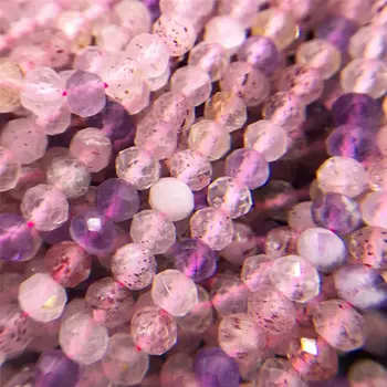Mikro Dabīgā akmens pērles rozā Zemeņu amethysts krelles 2-3mm rozā, violeta Sadaļā zaudēt distances gem biezumu Kvarca izolācija krelles