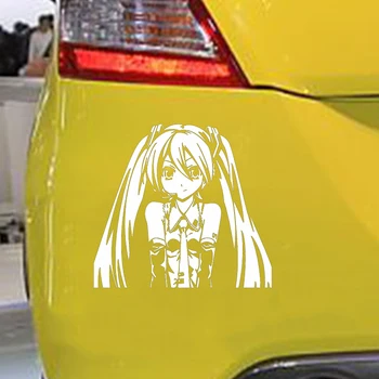 Miku Pilnībā Karikatūra Anime Skaistu Anime Manga Sexy Karstā Meitene Decal Uzlīmes uz Auto, Automašīnu Klēpjdators
