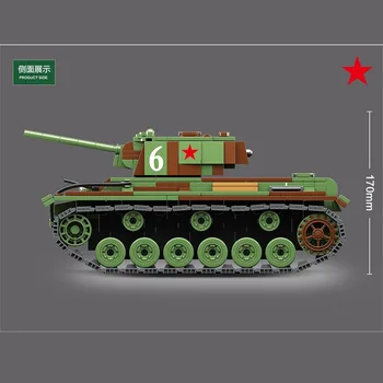 Militārās sērija II Pasaules Kara Padomju Armijas galvenās tanks KV-1 smagais tanks Karavīra Ierocis DIY Modeli, Celtniecības Bloki, Rotaļlietas, Dāvanas,