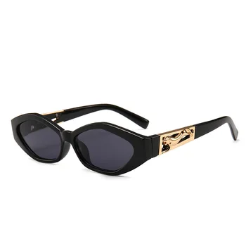 Mimiyou Retro Cat Eye Saulesbrilles Sieviešu Zelta Leopard Saules Brilles Dāma Vintage Modes Brilles Toņos Zīmola Dizaina Oculos