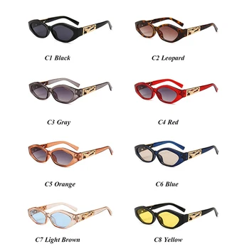 Mimiyou Retro Cat Eye Saulesbrilles Sieviešu Zelta Leopard Saules Brilles Dāma Vintage Modes Brilles Toņos Zīmola Dizaina Oculos