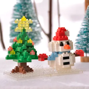 Mini Celtniecības Bloki, Santa Claus 3D Modeli Plastmasas Mikro Ķieģeļi Dimanta Izmēru, Rotaļlietas Bērniem Ar Kasti Anime Skaitļi
