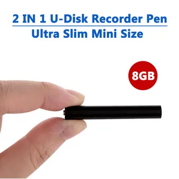 Mini Digital USB Balss Audio Skaņas Ieraksti Pildspalvu Mazākais Diktofons, MP3 Player 8GB 14 Stundu Ieraksta Biroja Sanāksmes