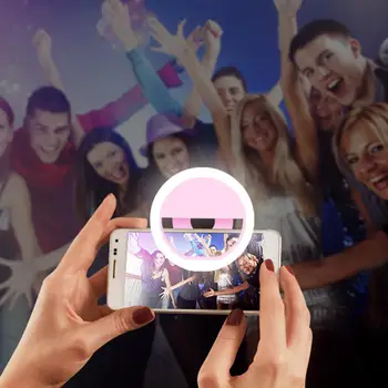 Mini Gredzenu Gaismas Tālruņa Uzstādīts Uzlādējams ar 36 Led 3000K-5000K Aptumšojami Selfie Ring Light for Phones