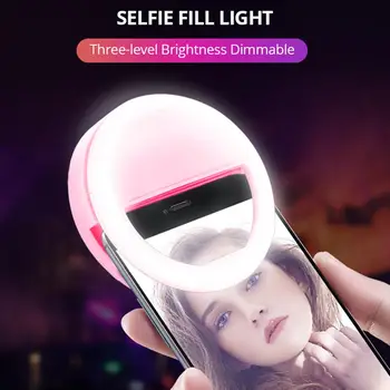 Mini Gredzenu Gaismas Tālruņa Uzstādīts Uzlādējams ar 36 Led 3000K-5000K Aptumšojami Selfie Ring Light for Phones