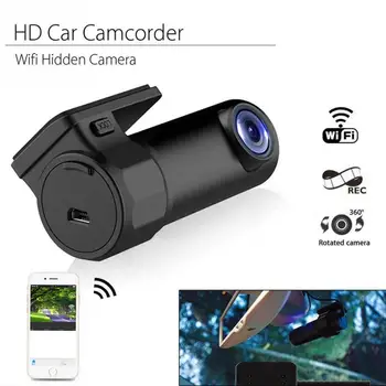 Mini HD Wifi Paslēptas Automašīnas DVR Video Videokamera, Diktofons Dash Nakts Redzamības Kamera Atbalsta AVI JPG USB3.0 Autostāvvieta uzraudzība