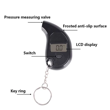 Mini LCD Digitālo Riepu Riepu Keychain Gaisa Spiediena Mērītājs Auto Auto Motociklu