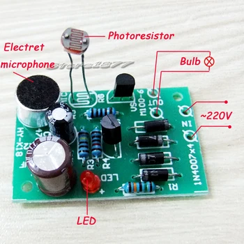 Mini Skaņas, gaismas darbināmu Slēdzi Kontroles Projekta Komplektu Elektronisko DIY szsp21