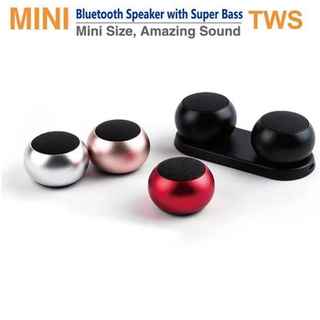 Mini TWS Portatīvā Bluetooth Skaļruni Taisnība Bezvadu Stereo, Subwoofer, Brīvroku Skaļrunis Ar Mikrofonu USB Iekasējams