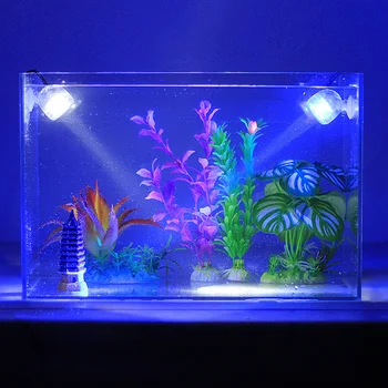 Mini Zemūdens Akvārijs LED Prožektoru gaismā 1W 12V Ūdensizturīgs Braukšanas Gaismas Akvāriju Apgaismojums Zivju Tvertnes Baseins