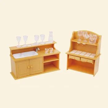 Mini reāli ēdamistabas mēbeles Sarkanā vīna glāzi modelis miniatūrā virtuves komplekts, Gatavošanas Piederumu, rotaļlietu, mazulis(nav lelle)