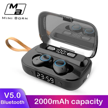 MiniBron Taisnība Bezvadu Earbuds Mini Bluetooth Stereo Austiņas Bluetooth 5.0 Sporta Klausules Mazo Neredzams Austiņas ar Mic