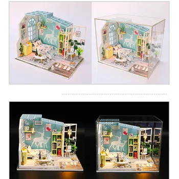 Miniatūra DIY Lelli Leļļu Māja Mini Mēbeļu furnitūra Nosūtīt Dzimšanas dienas Rotaļlietas, Dāvanas Draugiem Un Ģimeni