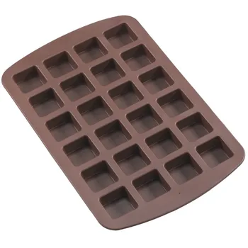 Mity Lietus Bite-Izmērs Rūķītis Kvadrātu Silikona Veidnē 24 Dobumā šokolādes šokolādes kūciņu Cepšana Konfektes Ice Pelējuma Pannas, Non-Stick