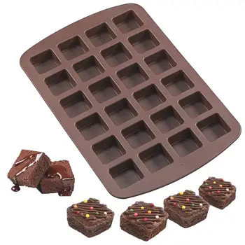 Mity Lietus Bite-Izmērs Rūķītis Kvadrātu Silikona Veidnē 24 Dobumā šokolādes šokolādes kūciņu Cepšana Konfektes Ice Pelējuma Pannas, Non-Stick