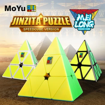 MoYu 3x3x3 Trīsstūris Cubing Klasē Meilong 3x3 Piramīda, Kubs, Stickerless Burvju Ātrums Profesionālās Puzzle Izglītības Rotaļlietas mazulis