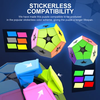 MoYu Cubing Klasē Meilong 2x2 KIBIMINX Stickerless Magic Cube 12 Pusēm Dodecahedron 2x2x2 Profesionālās Izglītības Rotaļlietas