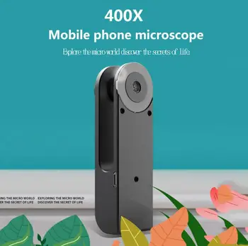 Mobilais Tālrunis Universālā Mikroskopu Hd Kamera Papildu Gaismas Objektīvs 400X Mikroskopa Kameras Objektīvs Universālu iPhone Android