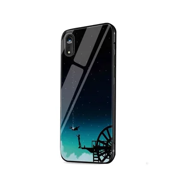 Mobilo Telefonu Gadījumā Stikla iPhone 11 Pro Max Xr-X Xs Maks iPhone 7 8 6 6s Plus Segtu Laputa Pils Debesīs