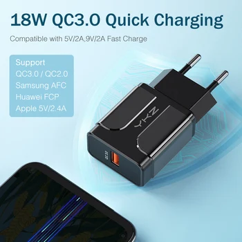 Mobilo Telefonu Lādētāju Ātri Uzlādēt QC 3.0 4.0 18W Ātra Uzlāde ES MUMS Plug Adapteri Sienas USB Lādētājs iPhone Samsung Xiaomi