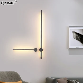 Modernās Sienas lampas, Lai Dzīvojamā Istaba Guļamistaba Gultas LED Sconce Melnās Lampas Eju Apgaismojuma Apdare Luminaria AC96V-260V Lamparas