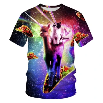 Modes 2021 t krekls vīriešiem mēness kaķis 3D drukāšanas modes vīriešu un sieviešu t-krekli, maiga tekstūra ikdienas vīriešu apģērbs XXS-6XL
