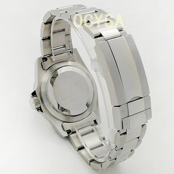Modes 39.5 mm vīriešu rokas pulkstenis automātisko, mehāniskās sterilā ciparnīca tērauda apvalks gaismas zaļa, alumīnija rāmis divvirzienu rotācija