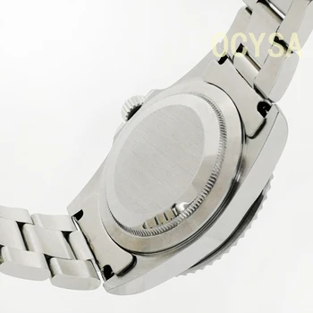 Modes 39.5 mm vīriešu rokas pulkstenis automātisko, mehāniskās sterilā ciparnīca tērauda apvalks gaismas zaļa, alumīnija rāmis divvirzienu rotācija