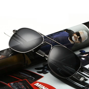 Modes Amerikāņu Armijas kara lidotājs Saulesbrilles Vīriešu Zīmolu Amerikāņu Polarizētas Optiskās Saules Brilles Zilas Spoguļu Oculos De Sol