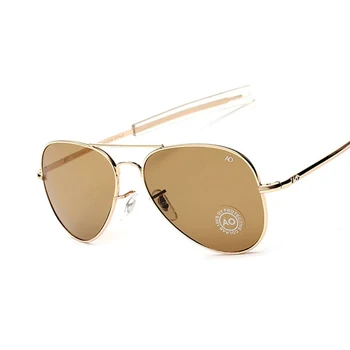 Modes Aviācijas Saulesbrilles Vīriešiem Zīmola Dizainere AO Saules Brilles Vīriešu Amerikāņu Armijas Militāro Optisko Stiklu, Lēcu Oculos