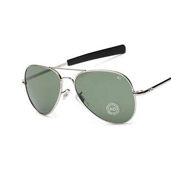 Modes Aviācijas Saulesbrilles Vīriešiem Zīmola Dizainere AO Saules Brilles Vīriešu Amerikāņu Armijas Militāro Optisko Stiklu, Lēcu Oculos