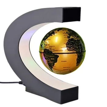 Modes Elektronisko Peldošās Tellurion C Formas Magnētiskā Levitation Peldošās Pasaulē Pasaules Karti Ar LED Gaismas Mājas Dekorēšanai Dāvanas