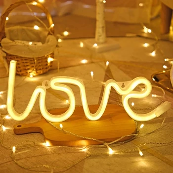 Modes Neona Gaismas LED Mīlestības Sirds Formas Atzīšanās Valentīna Priekšlikumu, Kāzu svinības, Apdares Nakts Lampu, Akumulatoru, USB Powered