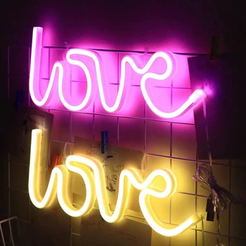 Modes Neona Gaismas LED Mīlestības Sirds Formas Atzīšanās Valentīna Priekšlikumu, Kāzu svinības, Apdares Nakts Lampu, Akumulatoru, USB Powered