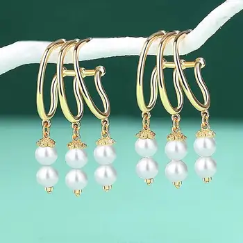 Modes Pērle Pušķis Klipu Par Auskari Sievietēm Korejiešu Stilā 