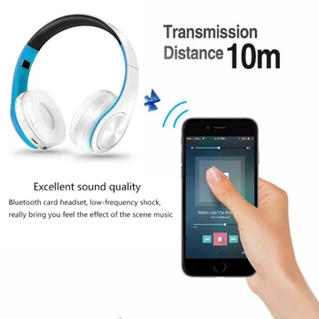 Modes Salokāms Stereo Audio Mp3 Bluetooth Headset Bezvadu Austiņas Austiņas atbalsta SD atmiņas karti ar Mic