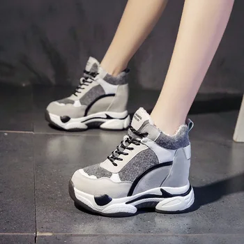 Modes Sievietes Augstu Platformu Čības 2020. Gadam Pavasara Sieviešu Kurpes Melna Balta Čības Elpojošs Zapatos Gadījuma Mujer 34-39 izmērs