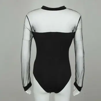 Modes Sievietes, Dāmas Sexy Leotard Tilla garām Piedurknēm Bandge Topi Plānas Vasaras Jumpsuit S-XL, Sieviešu Apģērbu Blūze Top Bodysuits