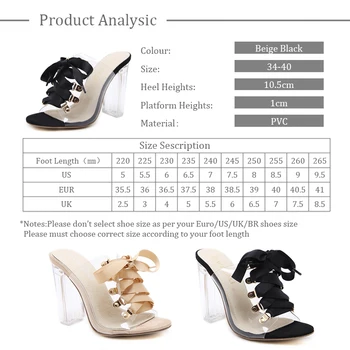 Modes Sievietes, Skaidrs, Bloķēt Augstpapēžu Čības Krusta Saistīts Priekšgala Dizains Atvērt Peep Toe Puse Kāzu Slaidi Modes Paslīdēt Uz Sandales