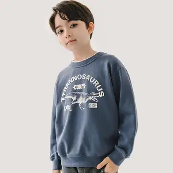 Modes Sporta Krekls Zēniem Ar Garām Piedurknēm Vēstuli Modelis Puloveri Bērnu Ikdienas Sporta Topi Bērniem, Hoodies Apģērbi