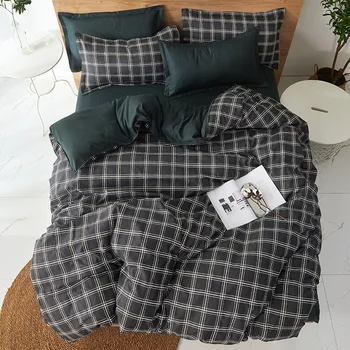 Modes Vienkāršu Stila mājas gultasveļas komplekti gultas veļa, sedziņas pārvalks plakanas loksnes Gultas Komplekts Ziemas Pilna Karalis Viena Karaliene,gulta kopa 